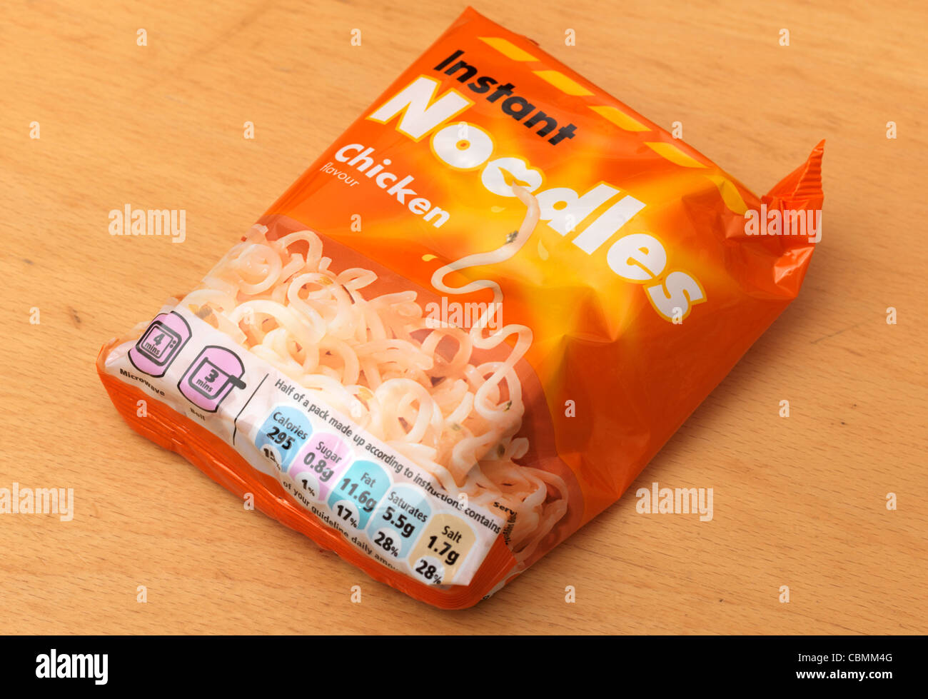 A Packet Of Chicken Instant Noodles Stock Photo
