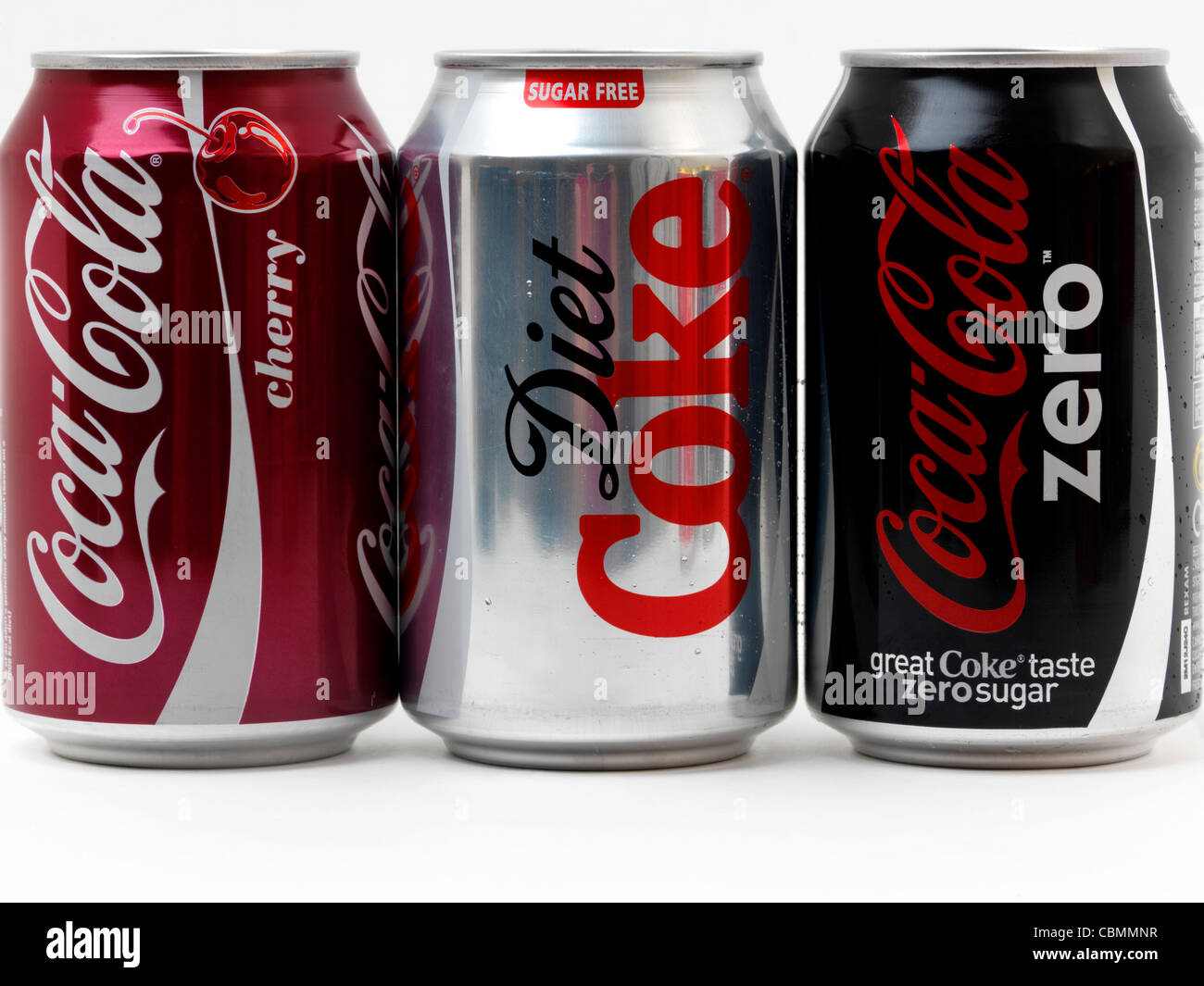 Coca Cola Product Variation Cherry Coca Cola, Diet Coke And Coca Cola Zero Stock Photo