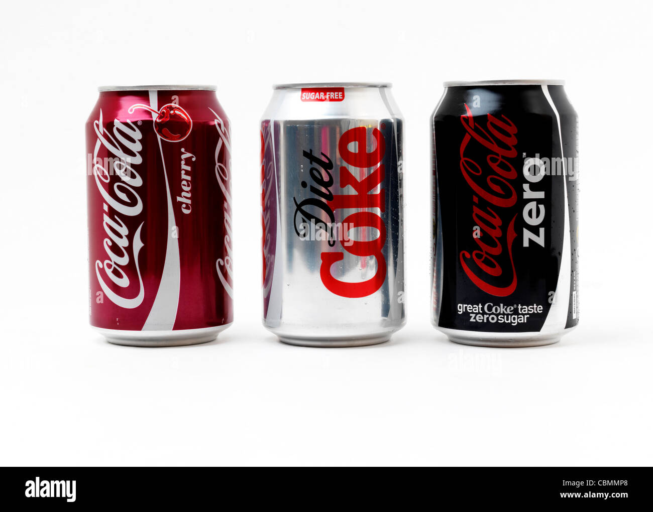 Coca Cola Product Variation Cherry Coca Cola, Diet Coke And Coca Cola Zero Stock Photo