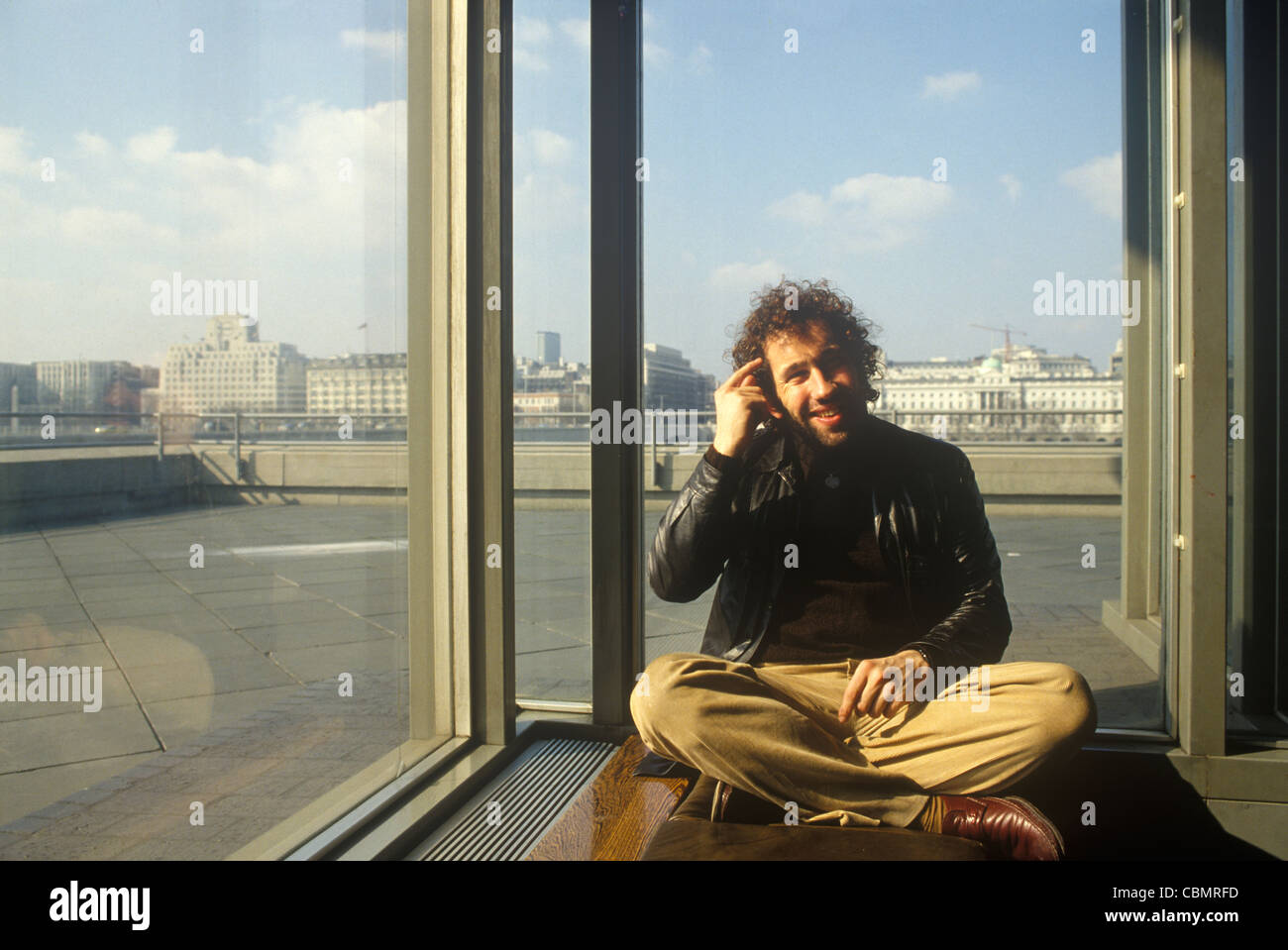 Simon Callow portrait at the National Theatre South Bank London 1980. UK. HOMER SYKES Stock Photo