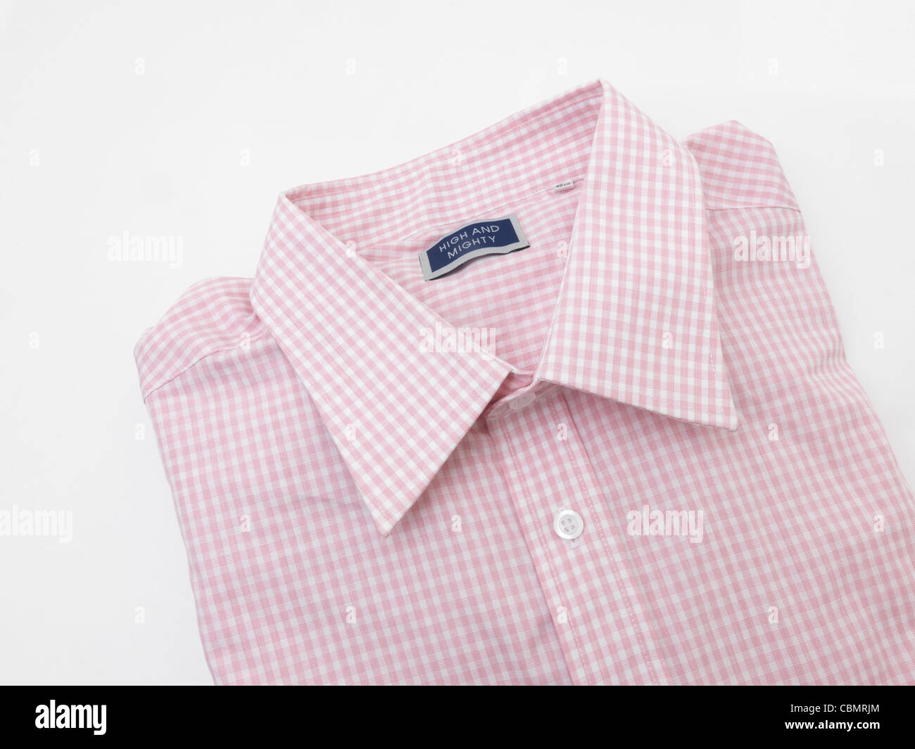 Pink And White Checkered Gingham Shirt Stock Photo