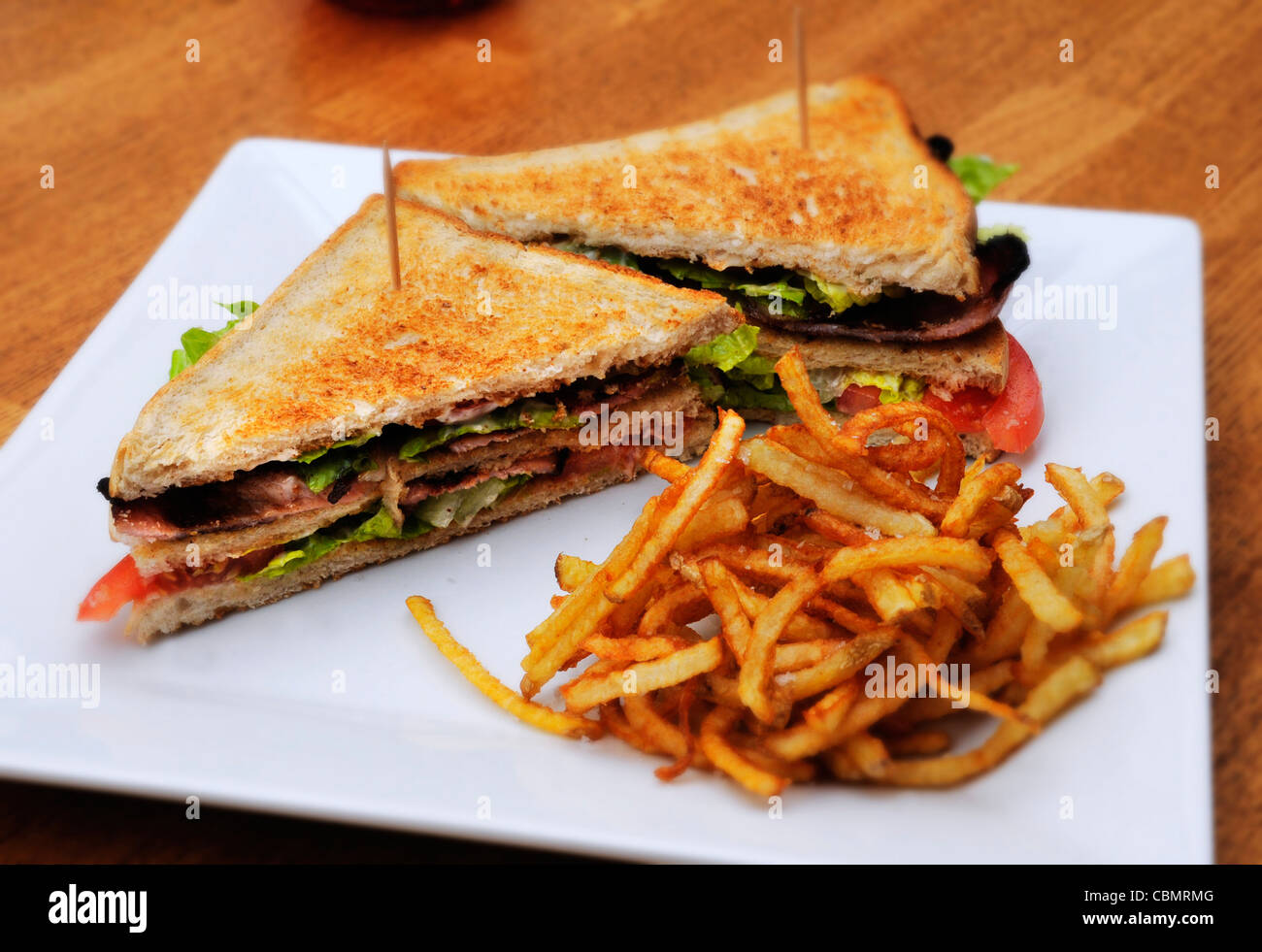BLT sandwich with skinny fries Stock Photo