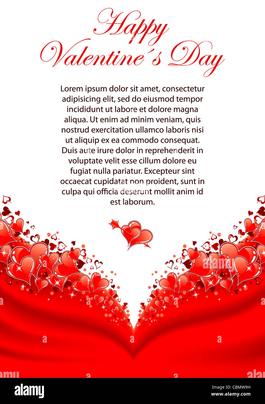 Valentines Day Greeting Card with Hearts, element for design, vector ...