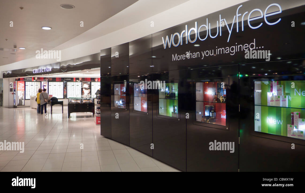 Duty free shops at the departures lounge Birmingham International Airport West Midlands England UK GB EU Europe Stock Photo