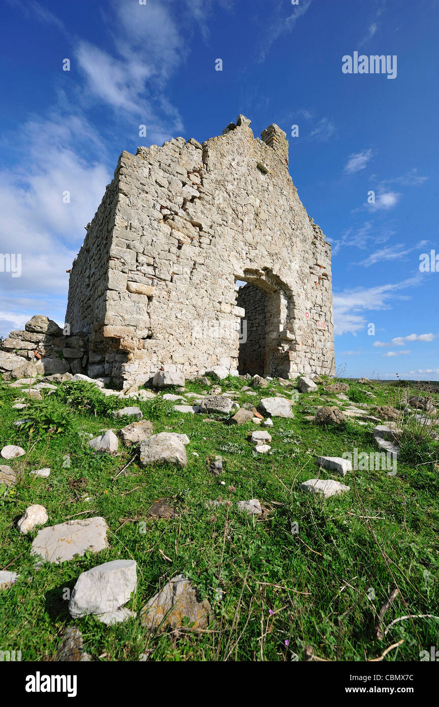 Old Stone House on Cres Island, Adriatic Sea, Croatia Stock Photo