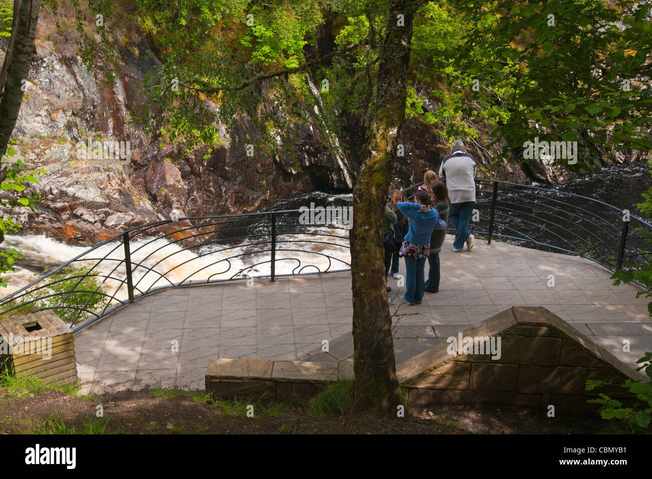 Falls of Shin, salmon leap, Highland, Scotland Stock Photo Alamy