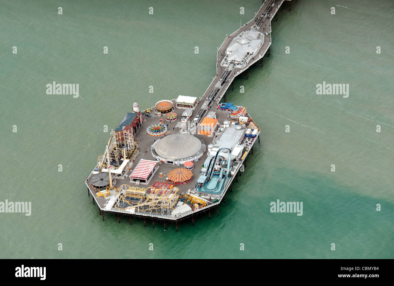 Aerial view of Brighton Pier Sussex Stock Photo