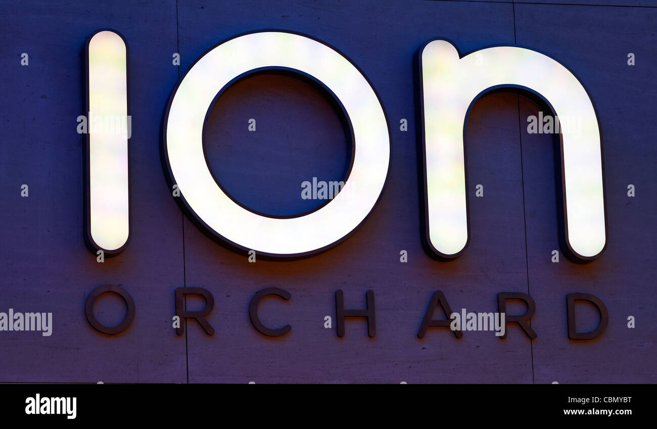 Illuminate logo for the ION centre on Orchard Road, Singapore. Stock Photo