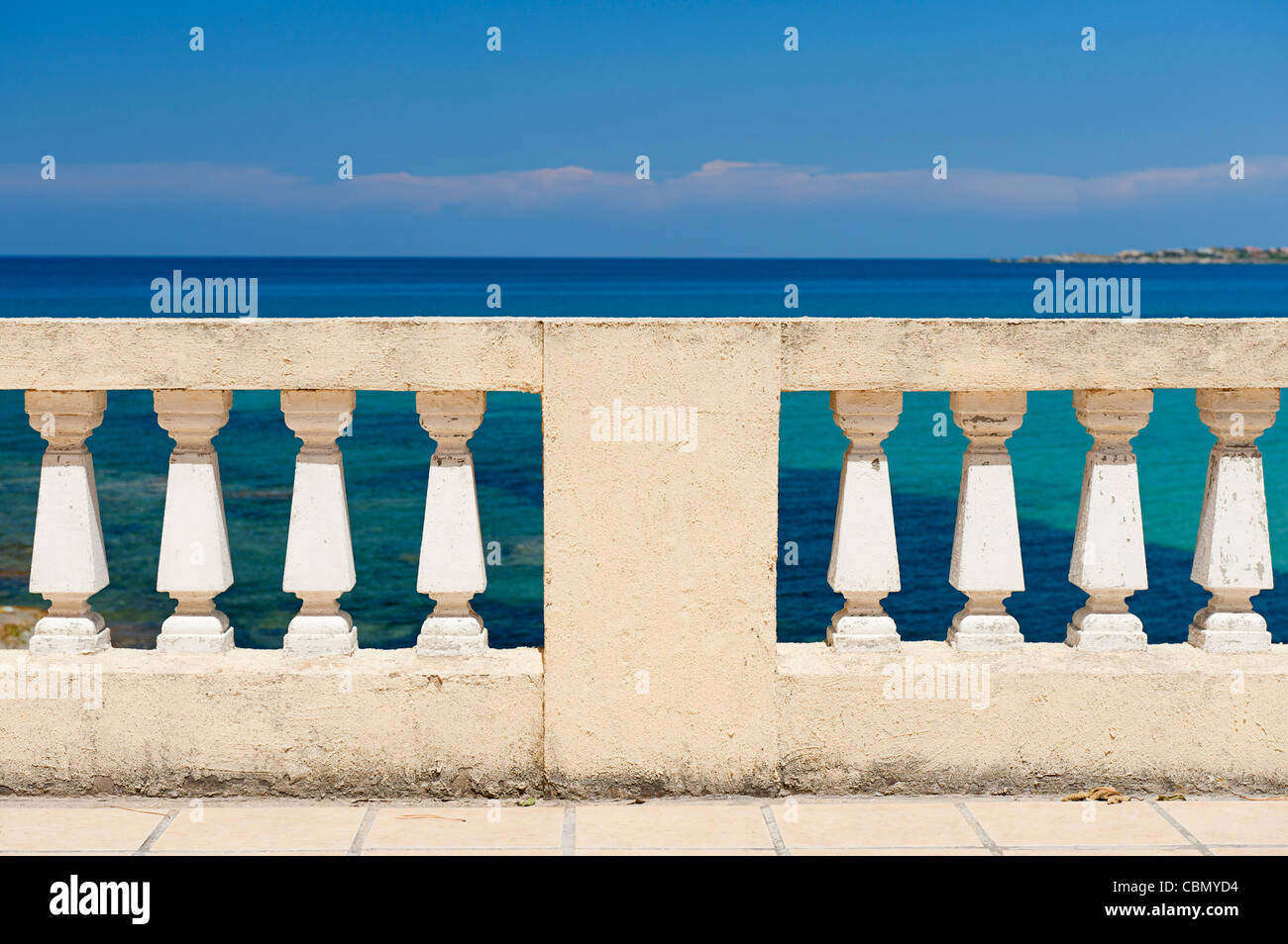 Balustrade by the sea Stock Photo