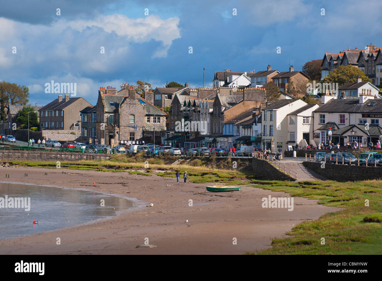 Arnside, promenade and Kent estuary, Cumbria, England Stock Photo