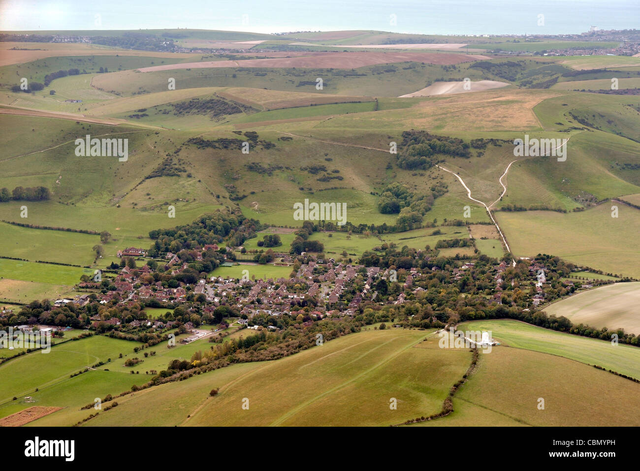 Aerial view of Kingston East  Sussex, England Stock Photo
