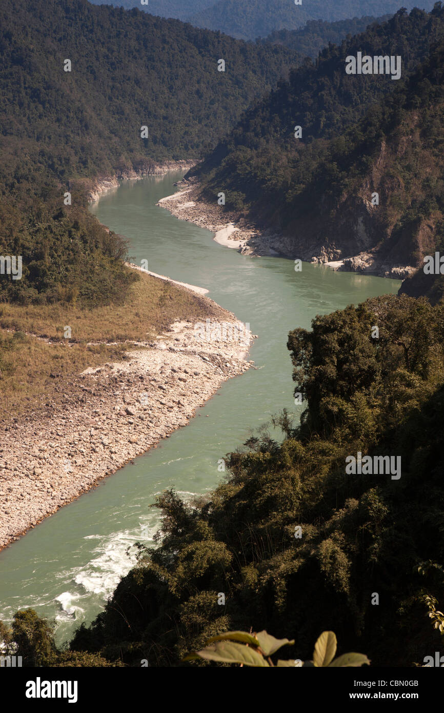 Dihang India, Arunachal Pradesh, Rotung, Siang, or Digang River flowing ...