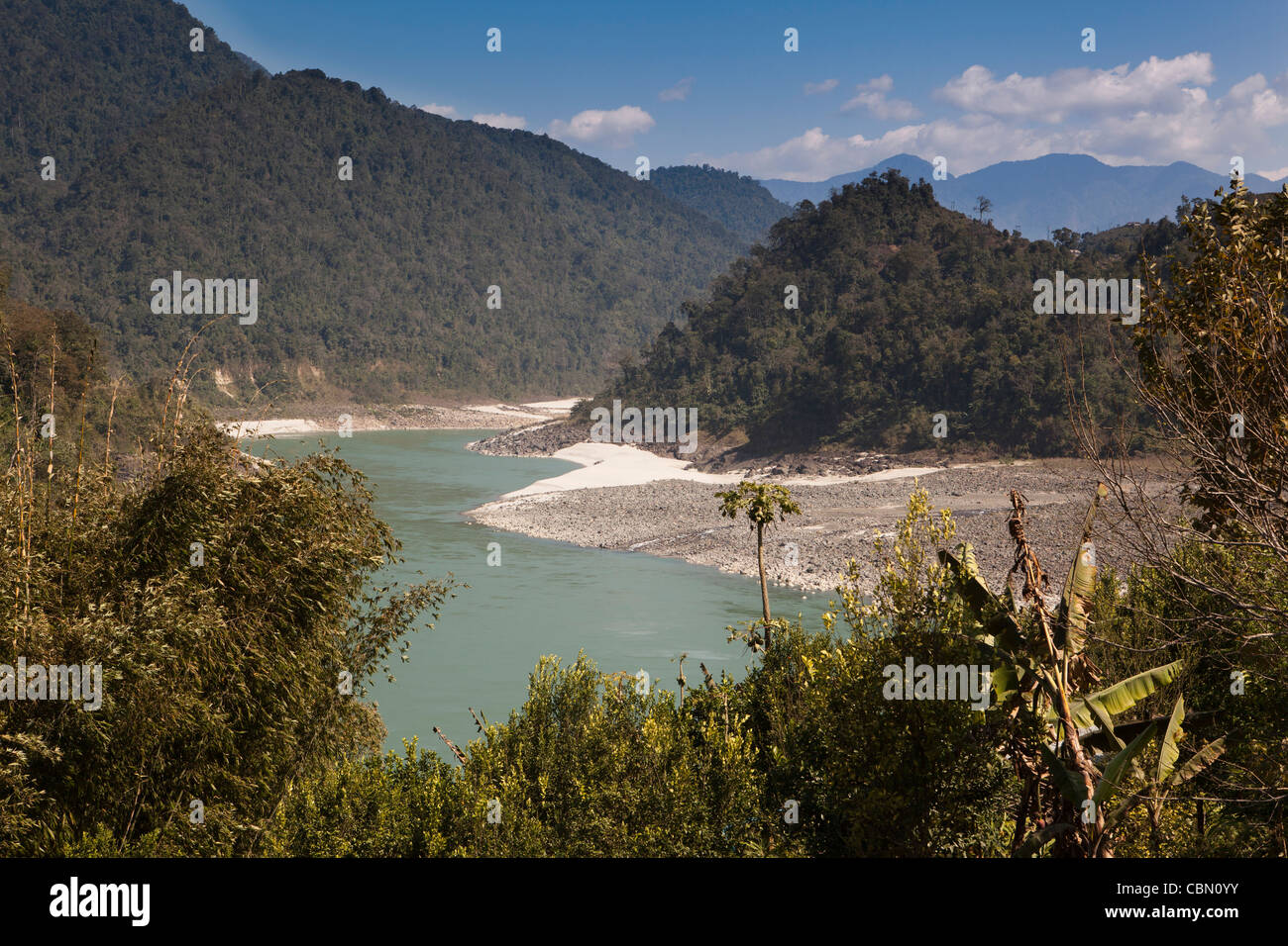 Dihang India, Arunachal Pradesh, Rotung, Siang, or Digang River flowing ...