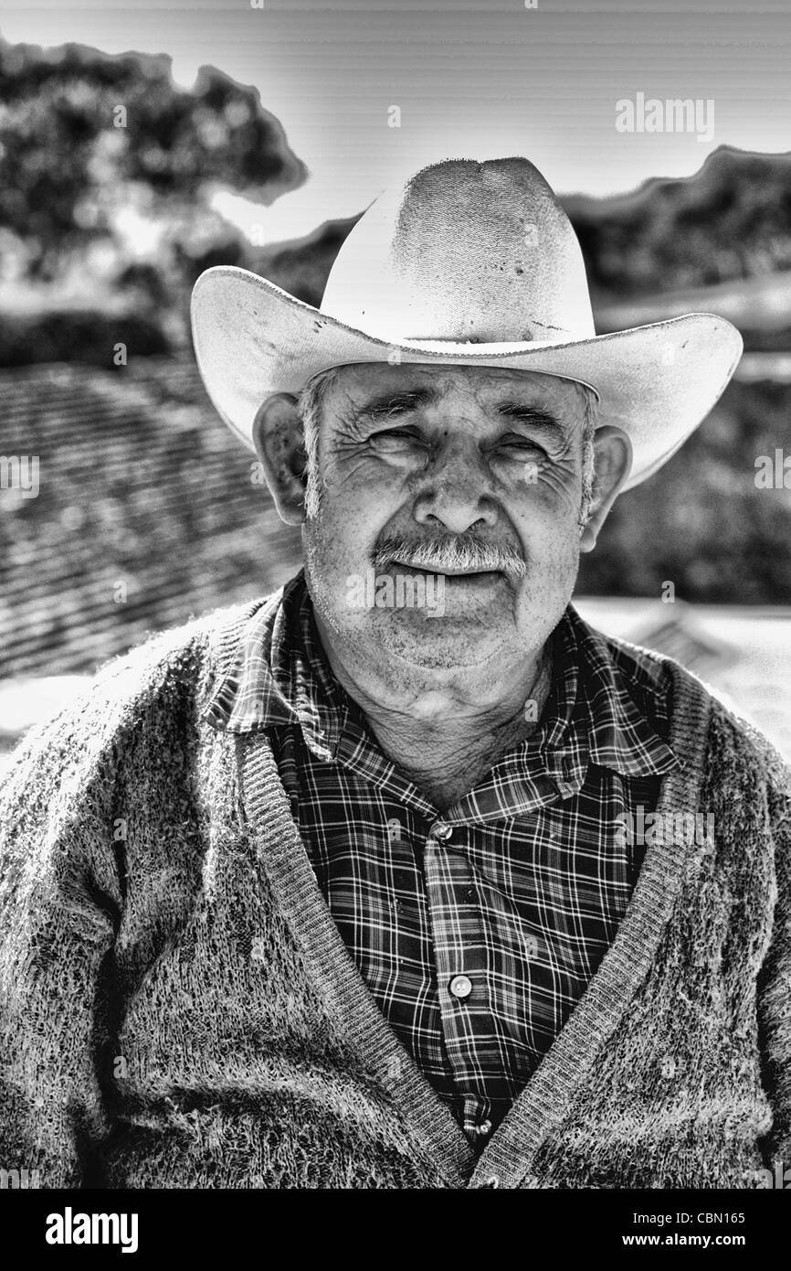 Mexican man with cowboy hat portrait in Oaxaca Mexico Stock Photo Alamy