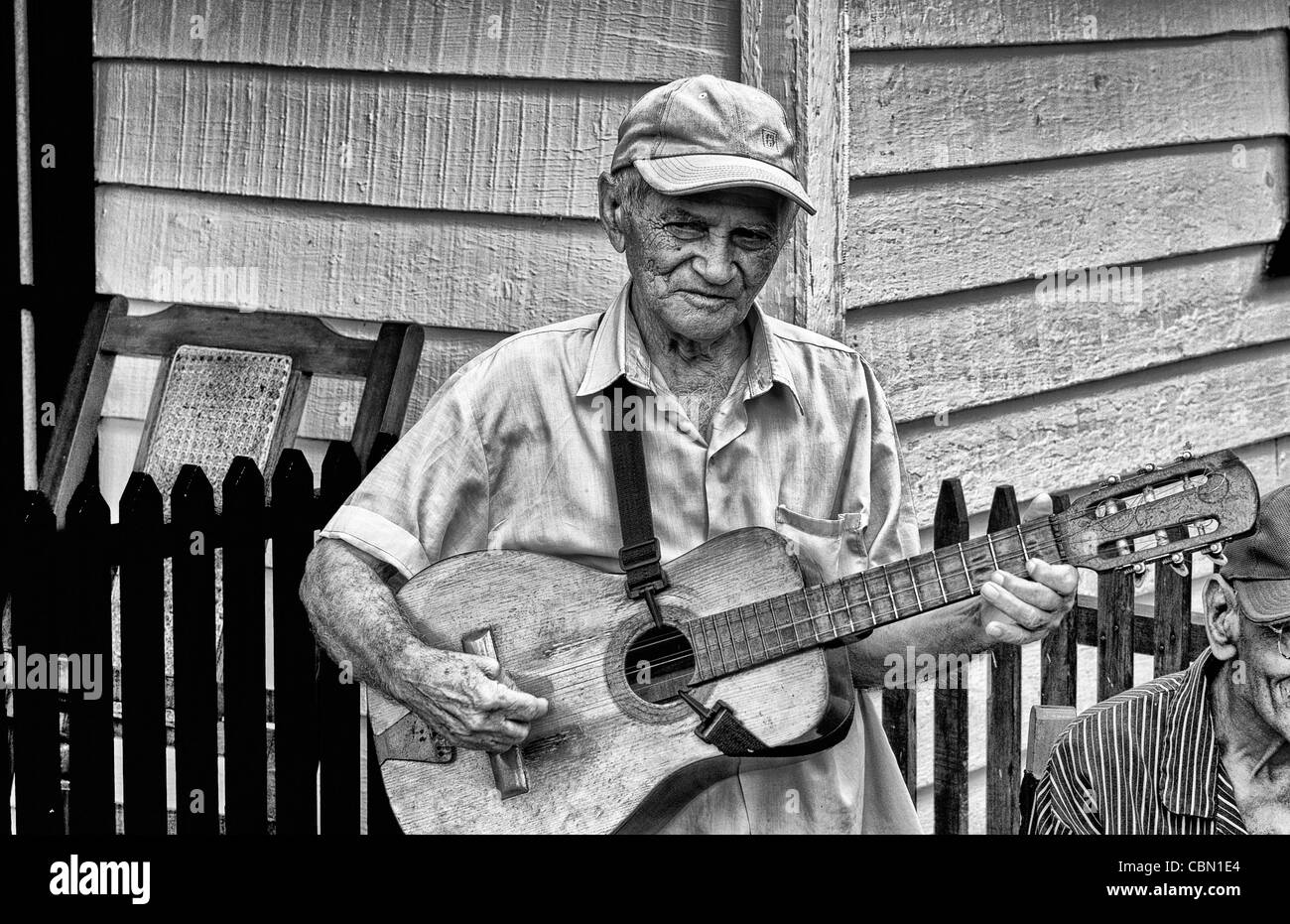 Portrait of old man musican singer in Sierra del Rosario in Cuba Stock Photo