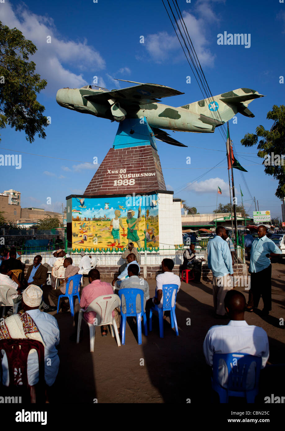 Fighter Jet Plane At The Entrance Of War Memorial Museum In Hargeisa Somaliland Stock Photo