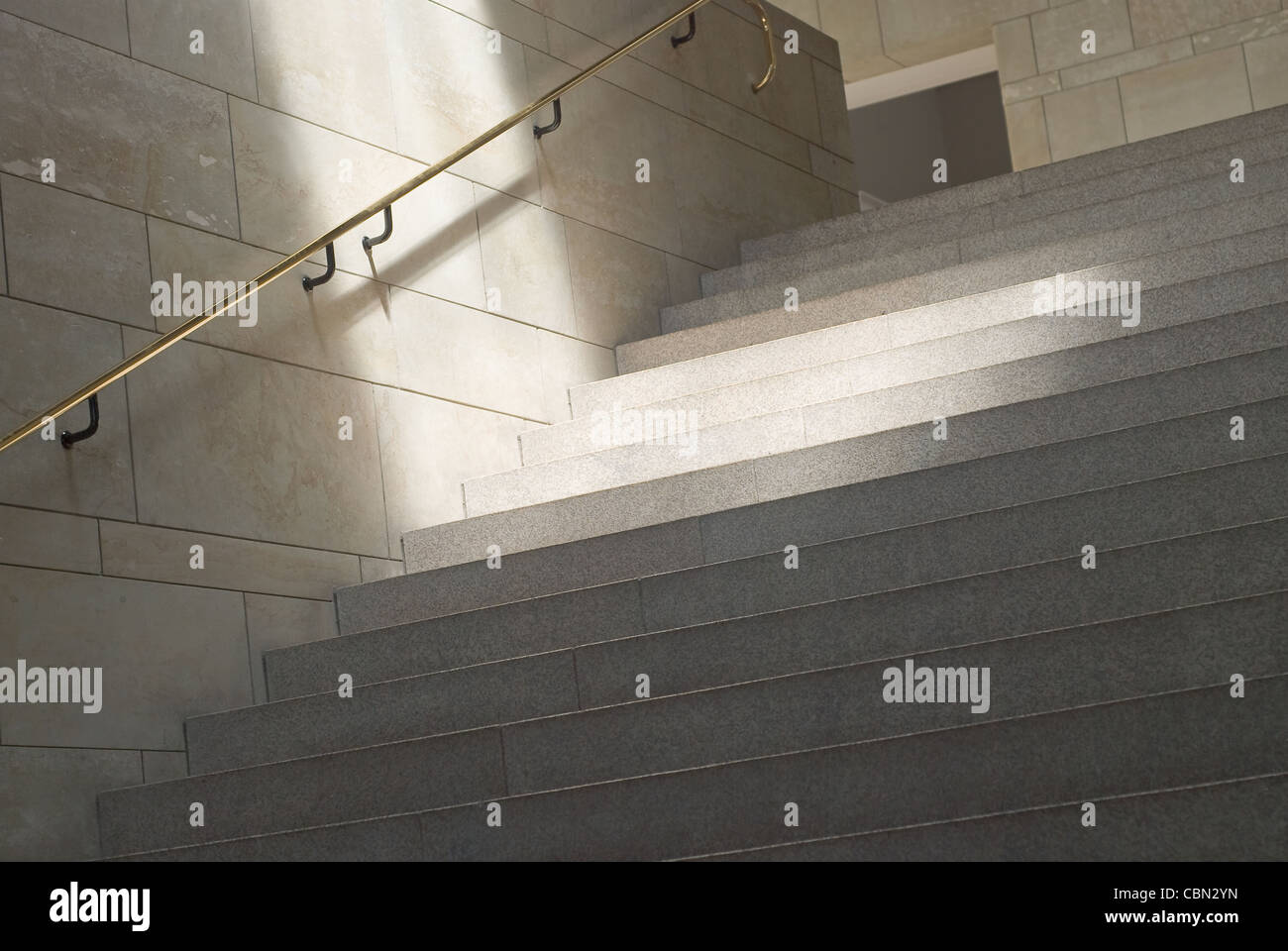 Creative Sunlit Staircase as Interior Design Element Stock Photo