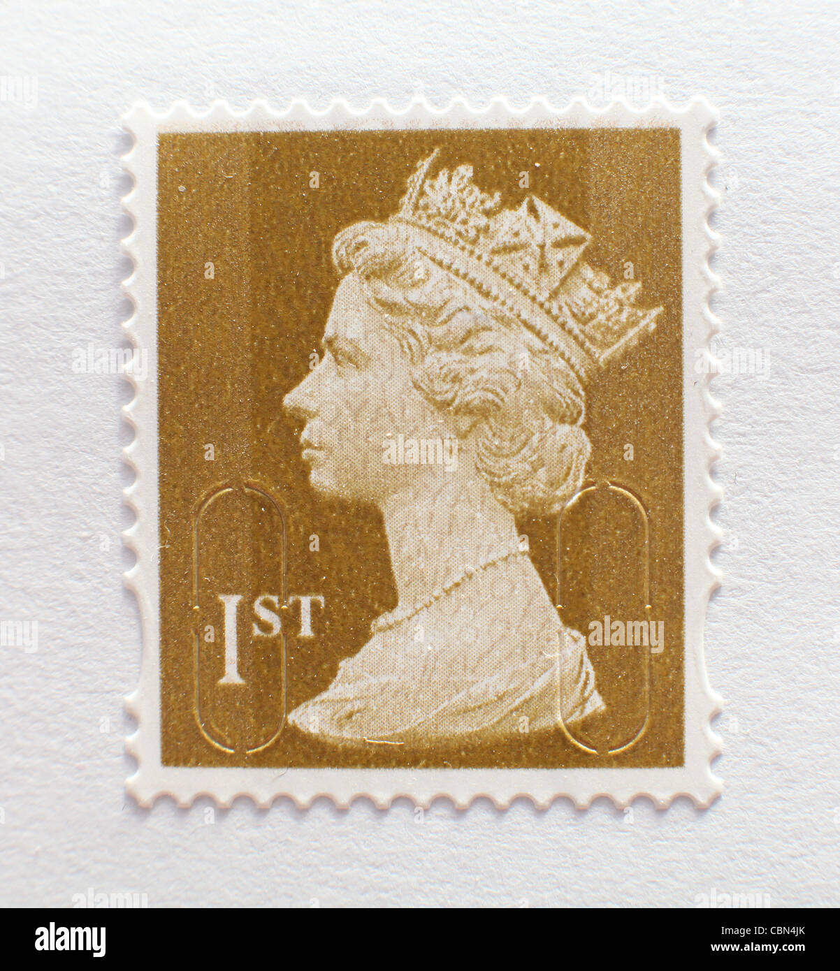 Envelope with a Royal Mail 1st class stamp. Picture by James Boardman. Stock Photo