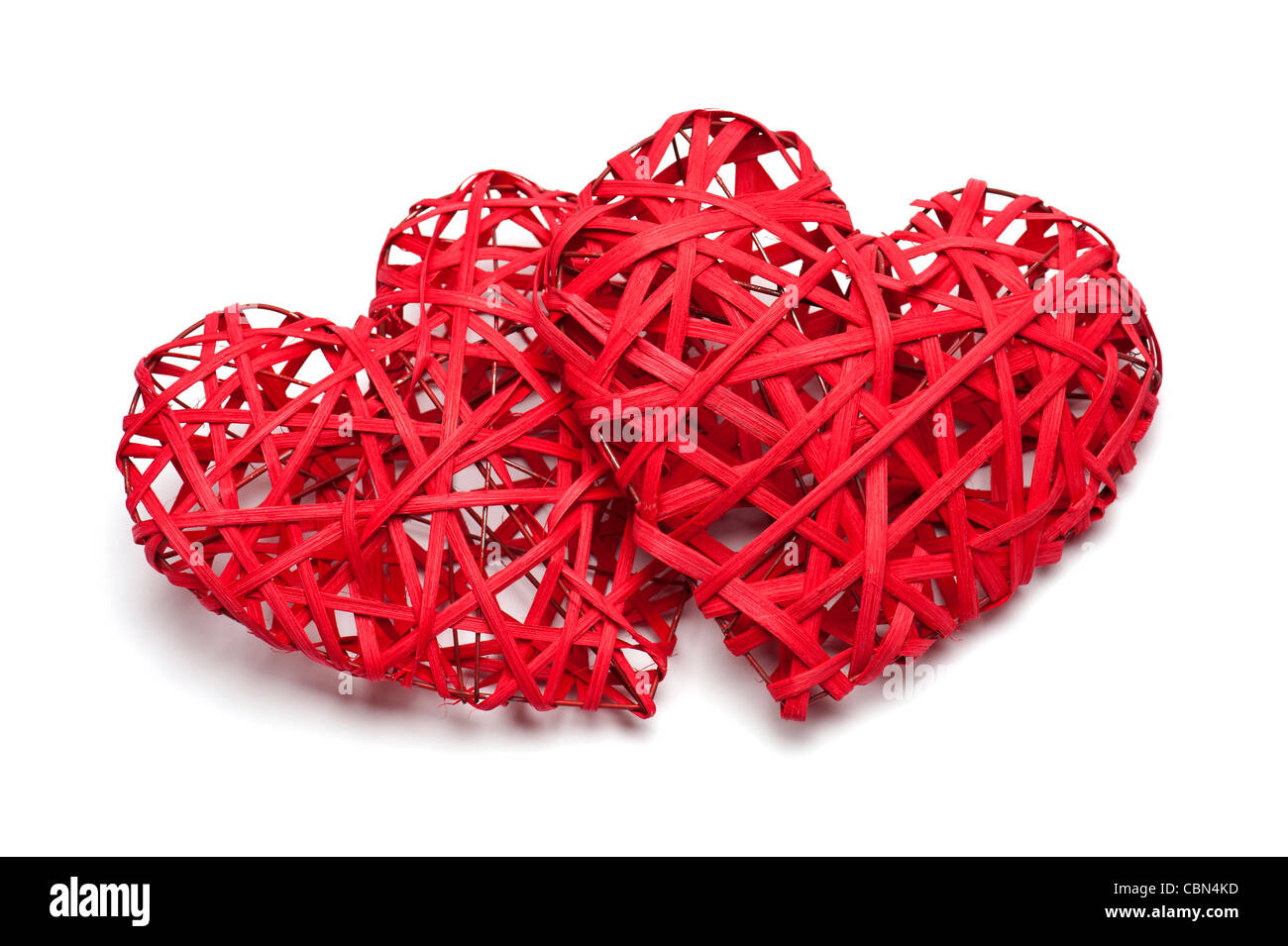 Two heart shaped decorations Stock Photo