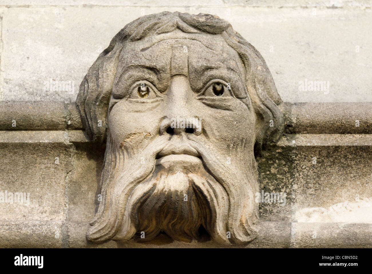 Gargoyles and Exotics of Magdalen College, Oxford bearded man Stock