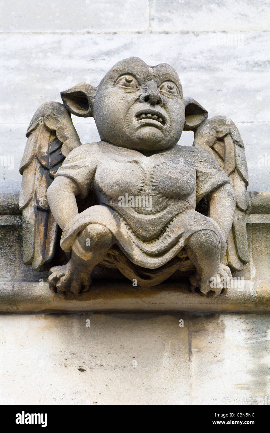 Gargoyles and Exotics of Magdalen College, Oxford - pig-faced female demon 2 Stock Photo