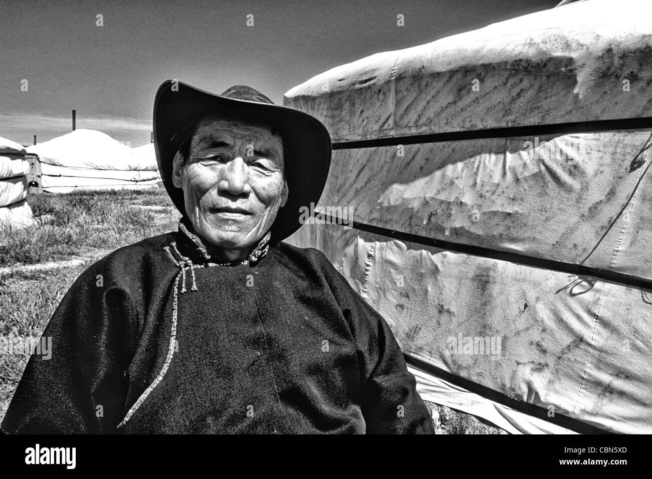 Nomadic Villager next to Ger in rural Mongolia Ulaanbaatar Mongolian ...