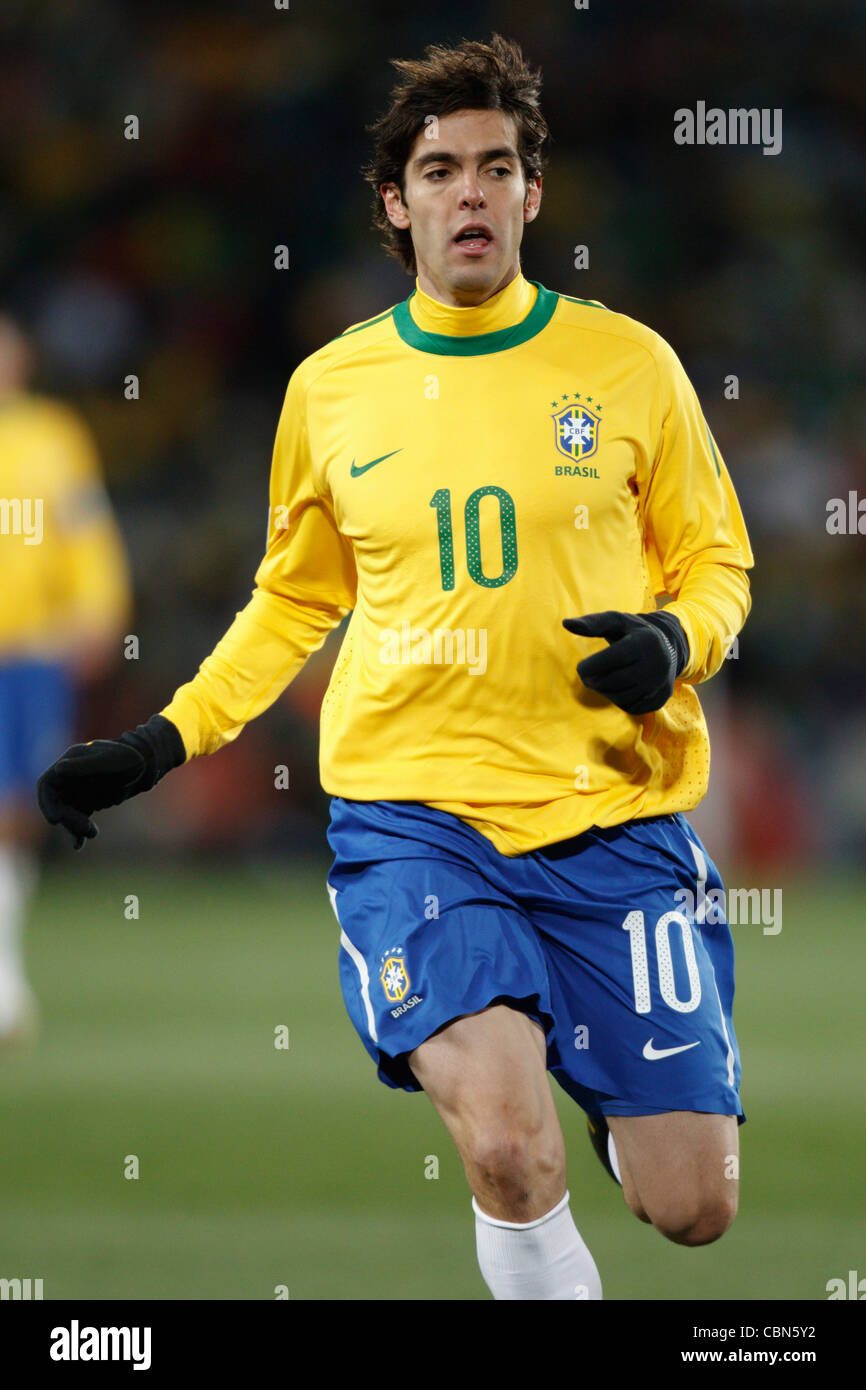 Kaka of Brazil in action against North Korea during FIFA World Cup match at Ellis Park Stadium on June 15, 2010. Stock Photo