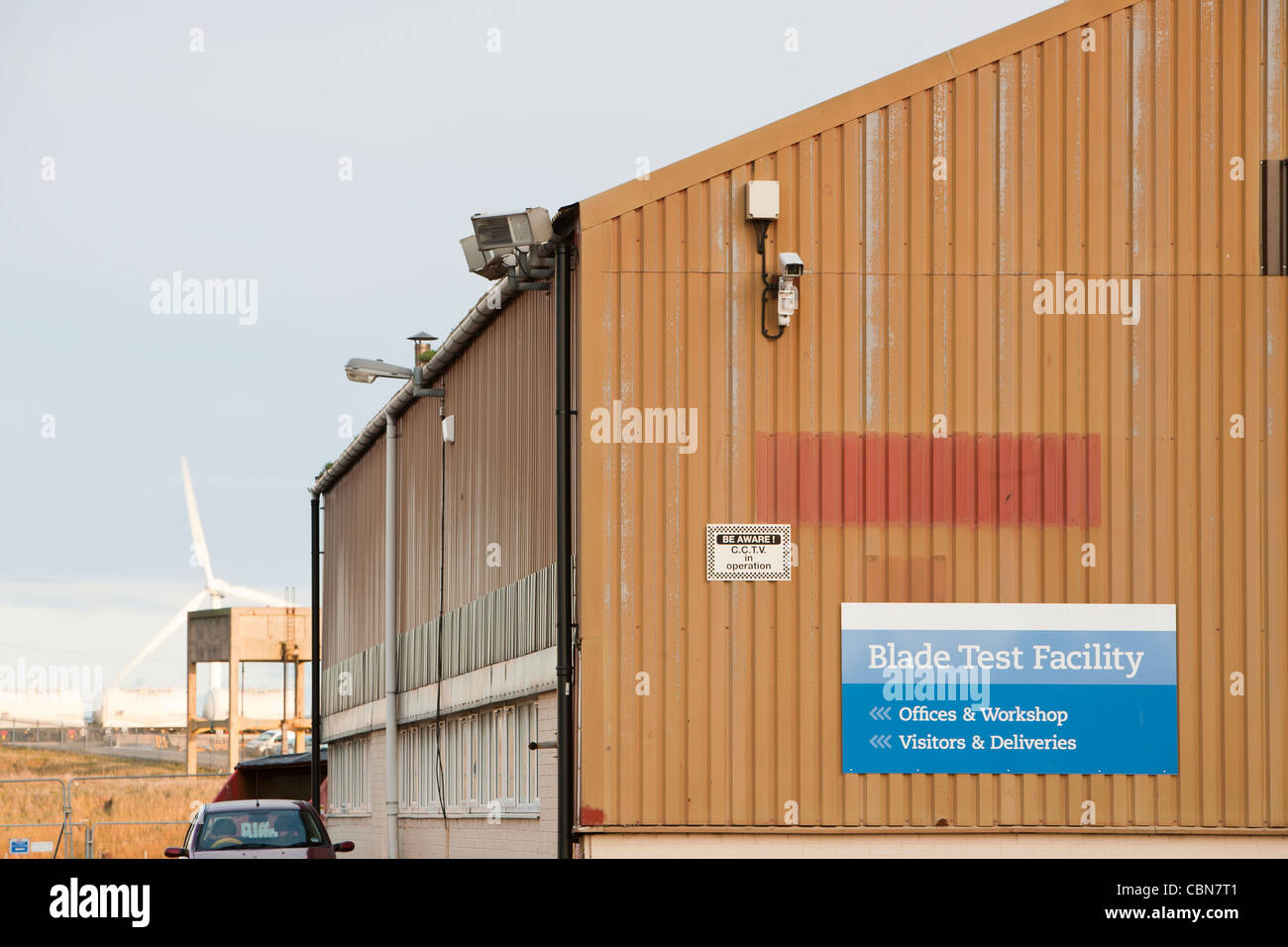 A blade testing facility at NAREC, the National Renewable Energy Centre in Blyth, north east, UK. Stock Photo