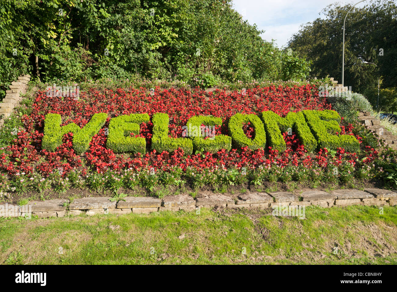 Welcome sign at the entrance to Brighton, West Sussex, England, United Kingdom. Stock Photo