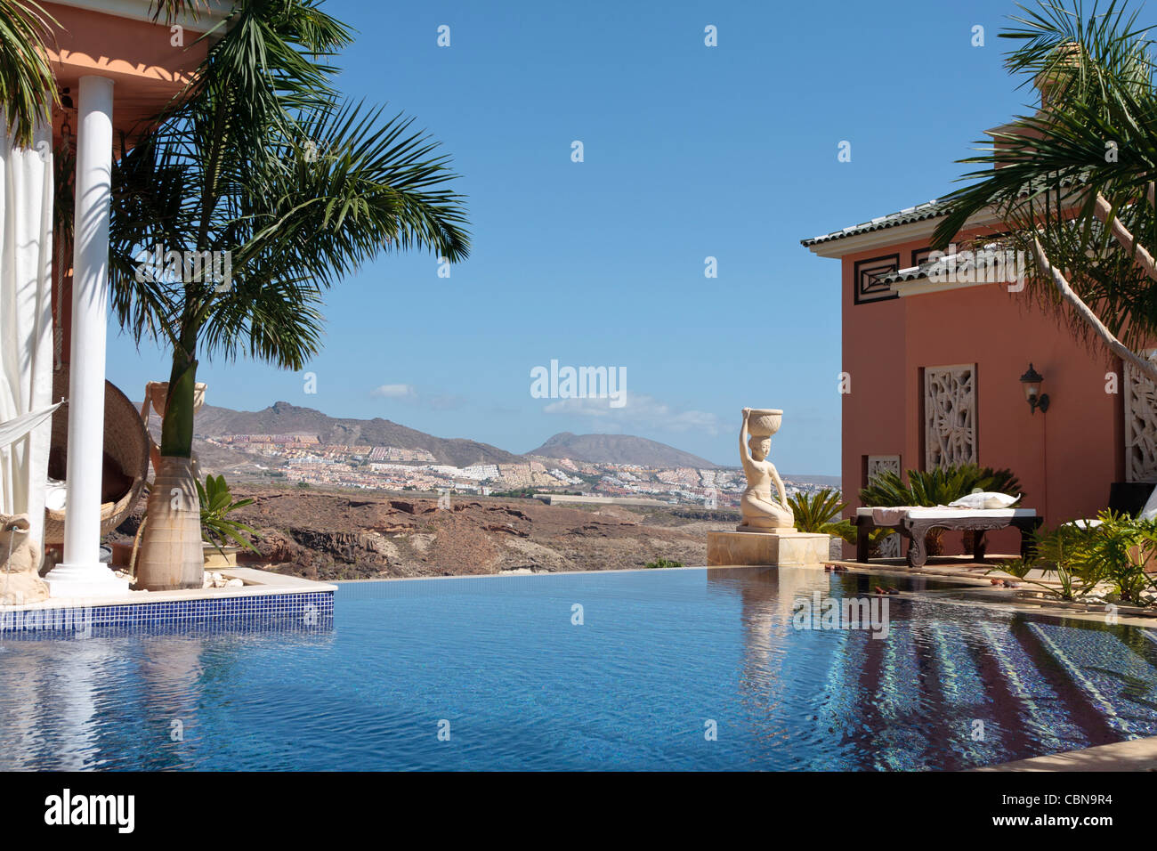 Infinity pool at the royal garden villas in tenerife canary islands spain Stock Photo
