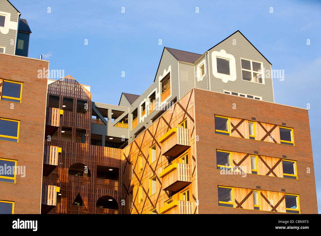 Riverside one, a new one living, green apartment block in