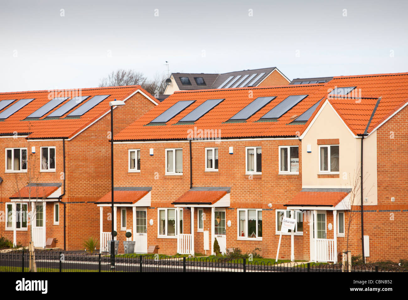 New green build housing in Sunderland, UK. Stock Photo