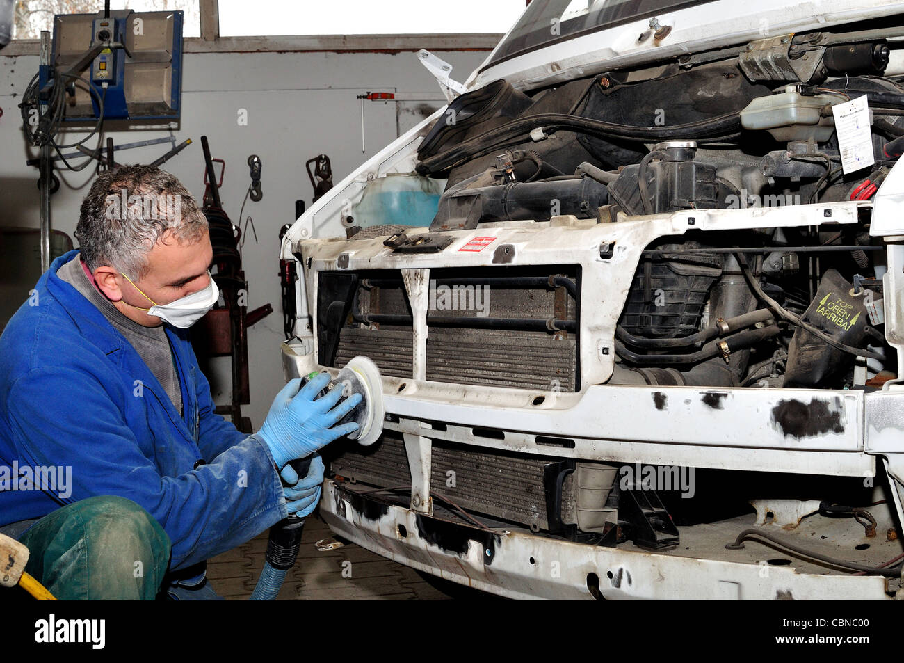 Garage body work Stock Photo Alamy