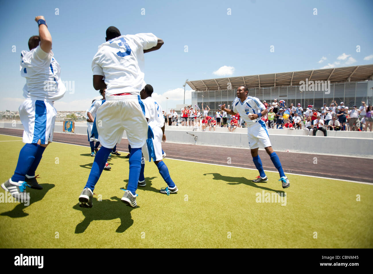 Special Olympics World Summer Games in Athens; 2011 -- Football 7 finals between Spain and USA - USA won by 2-1 Stock Photo