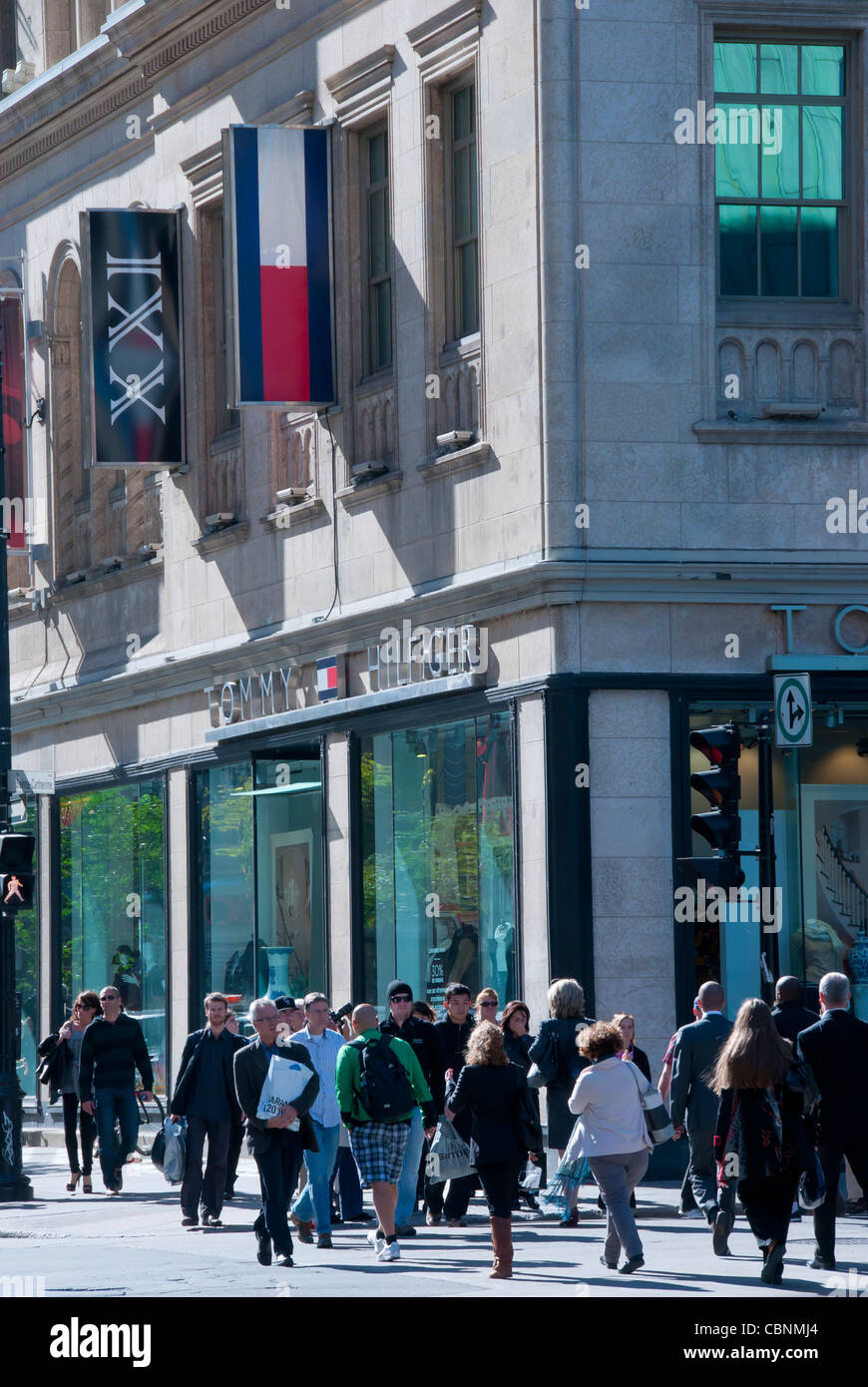 St Catherine street downtown Montreal Canada Stock Photo Alamy