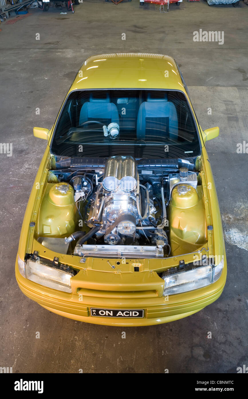 Heavily modified and customised Australian Holden Commodore with high