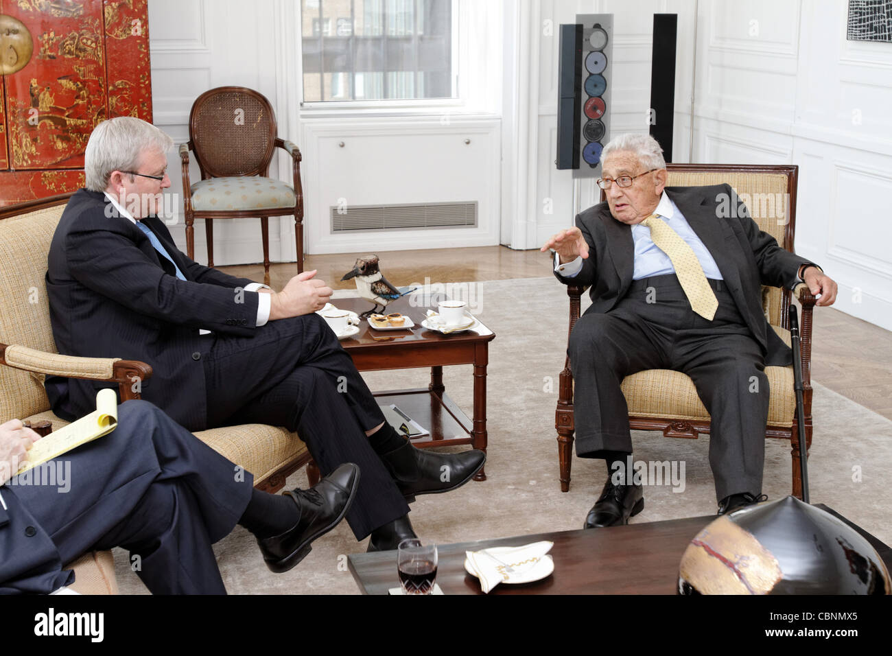Australian Foreign Minister Kevin Rudd meets with former United States