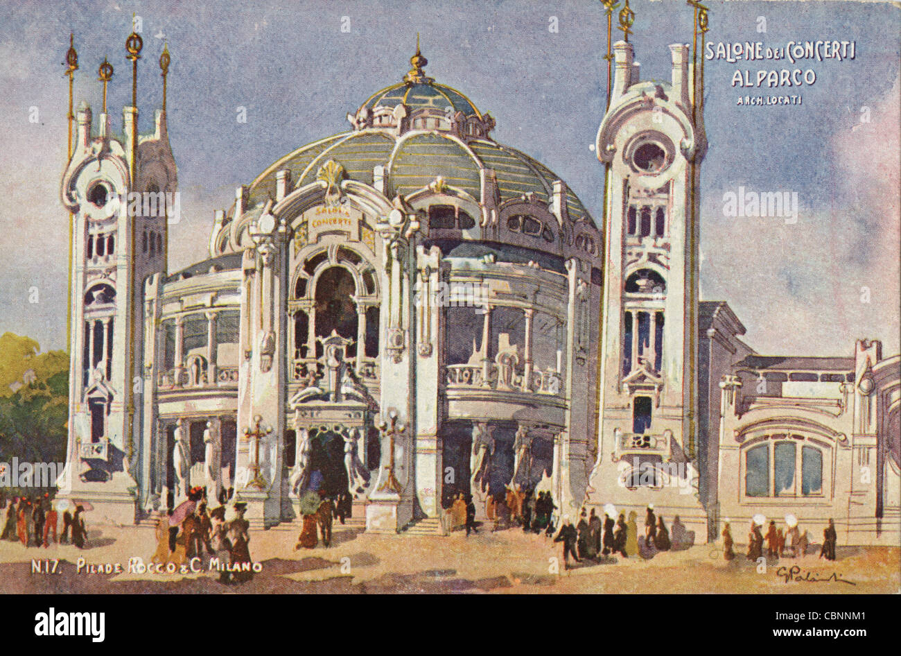 Art Nouveau Concert Hall Milan Italy Stock Photo