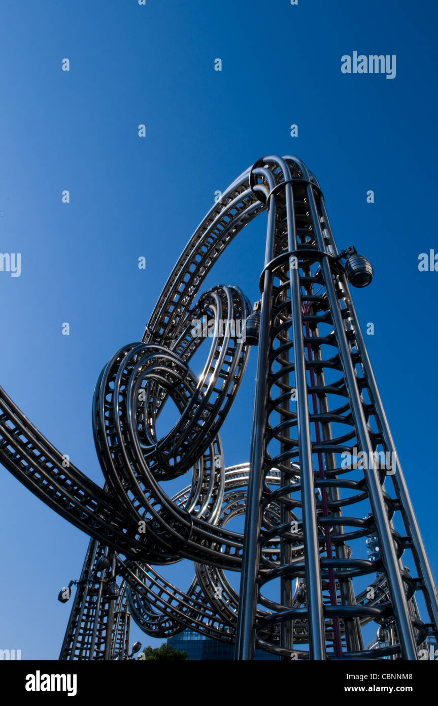 Metal Sculpture in Queen's Square Minato Mirai Yokohama Japan Stock