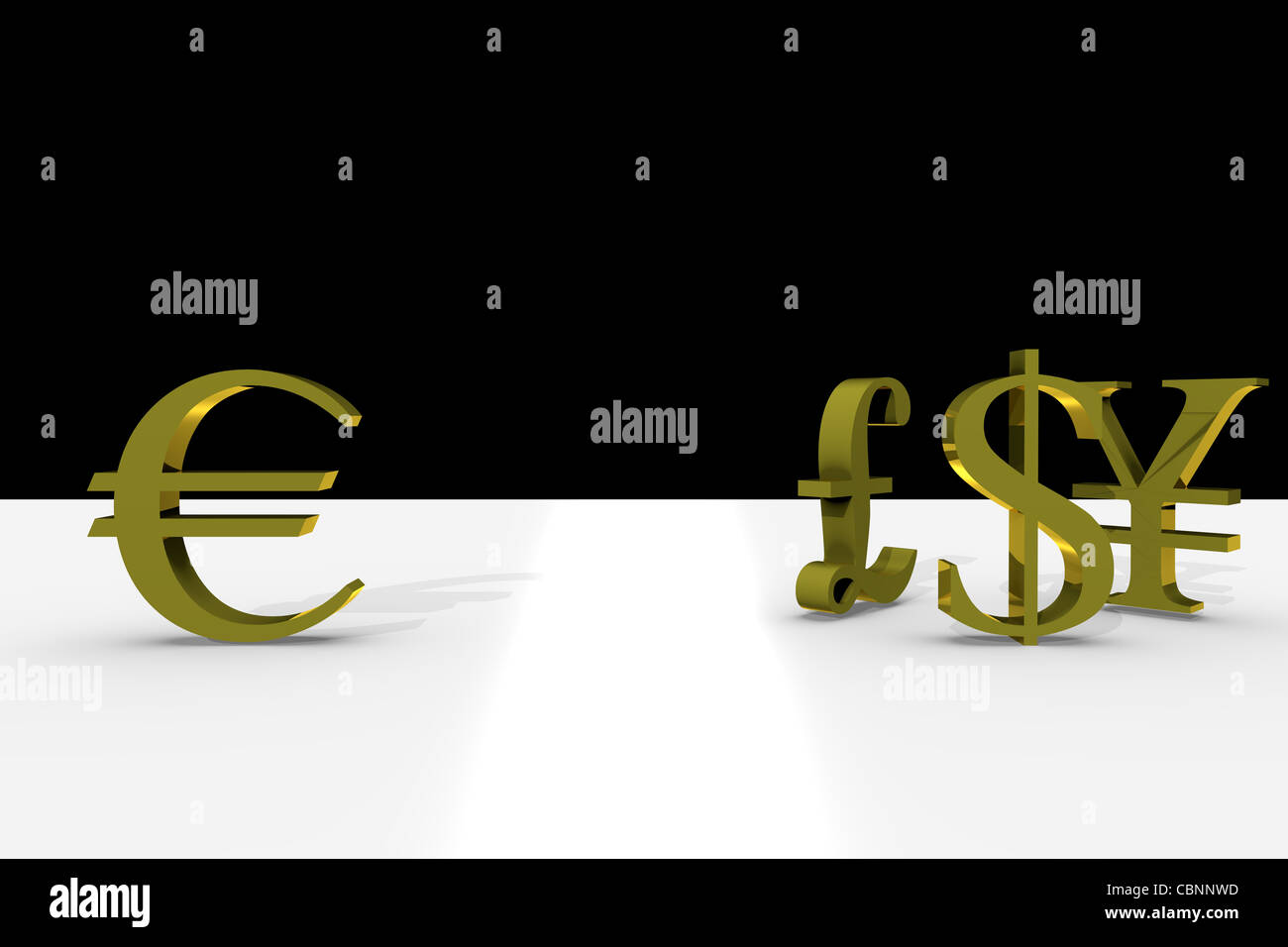 3d currency symbols on stylish black and white background Stock Photo ...