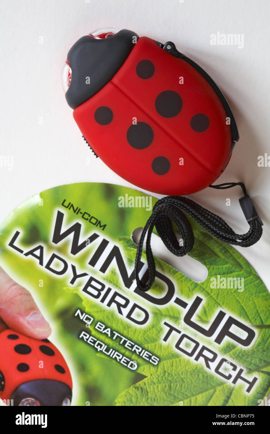 windup ladybird torch on white background Stock Photo Alamy