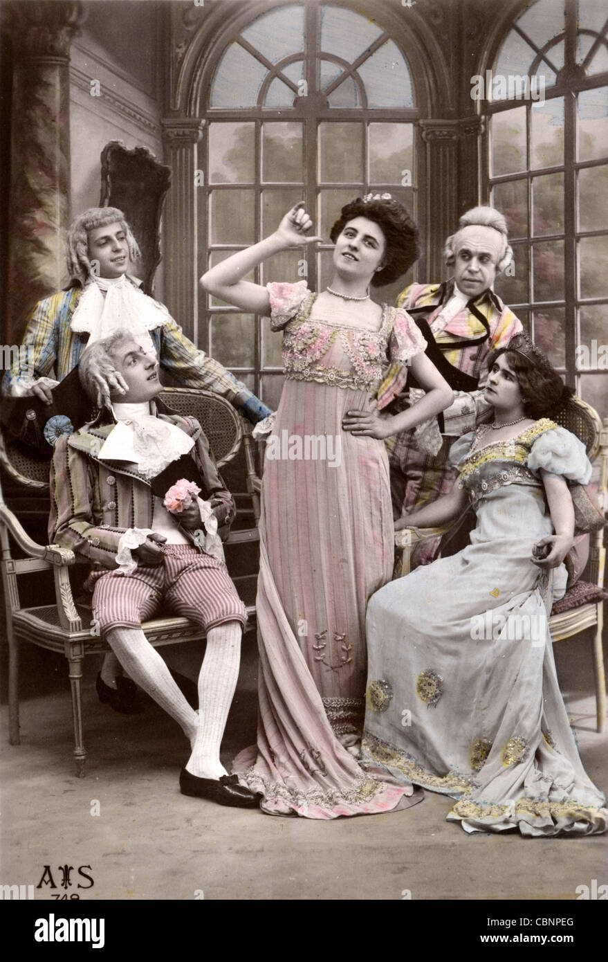Five Elegant French People Joke About Drinking Stock Photo