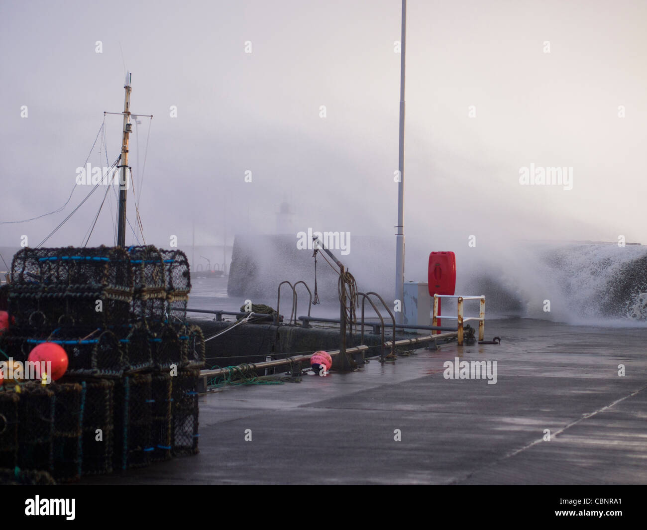 Anstruther Harbour in a Storm, Fife, Scotland Stock Photo