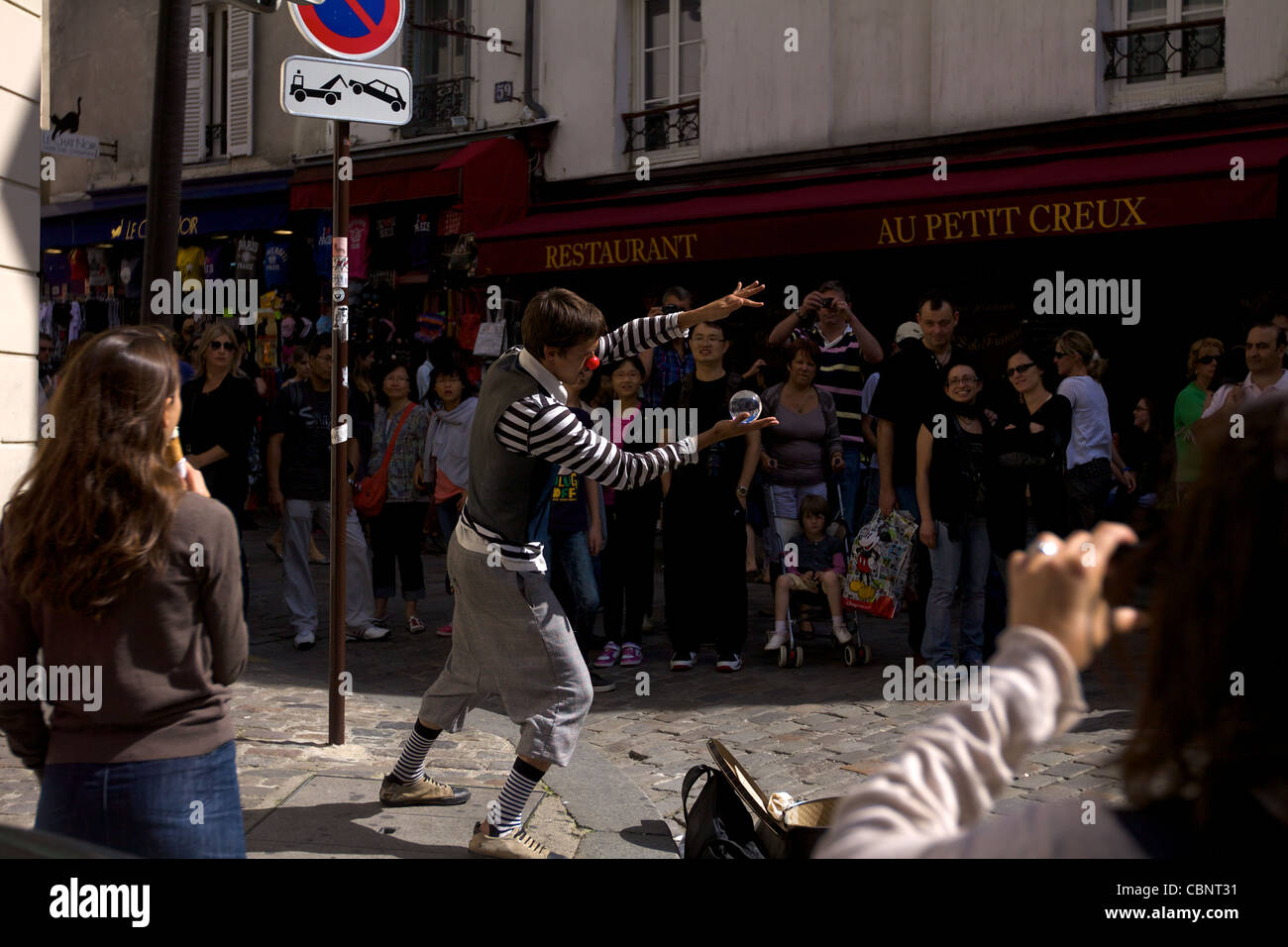 Entertainment at Montmartre in Paris, France. Stock Photo
