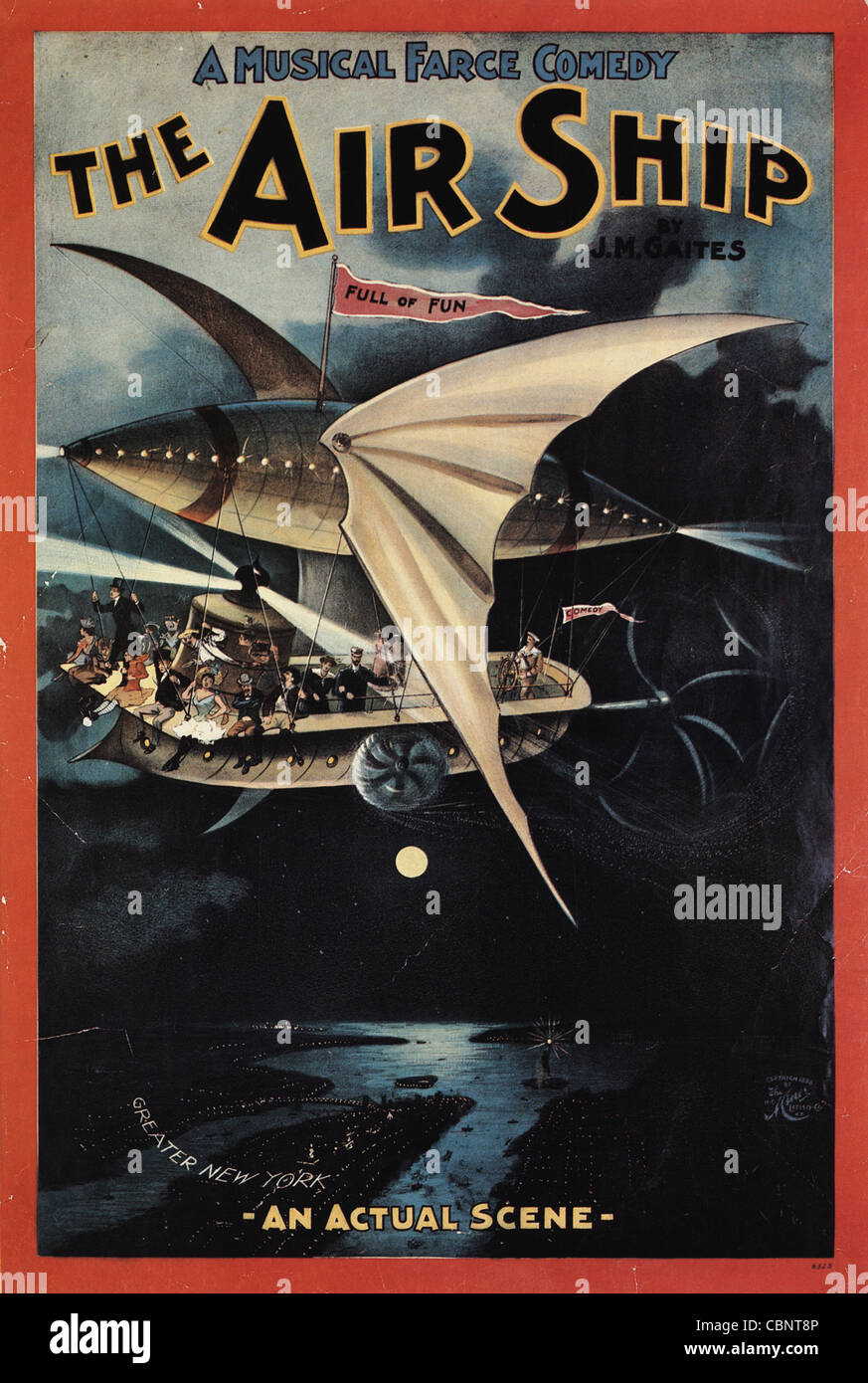 Theatre Poster for The Air Ship Stock Photo
