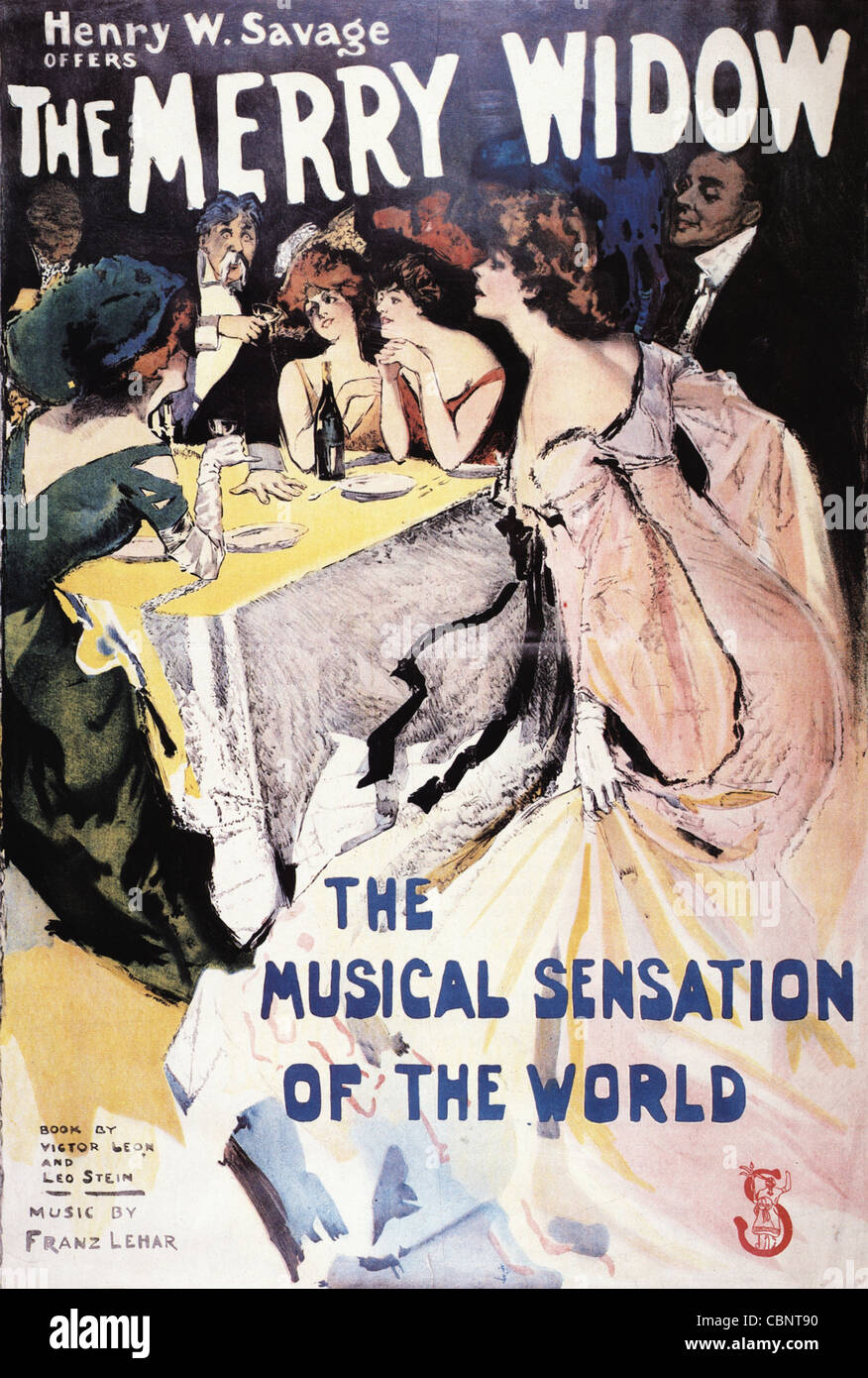 Theatre Poster for The Merry Widow Stock Photo - Alamy