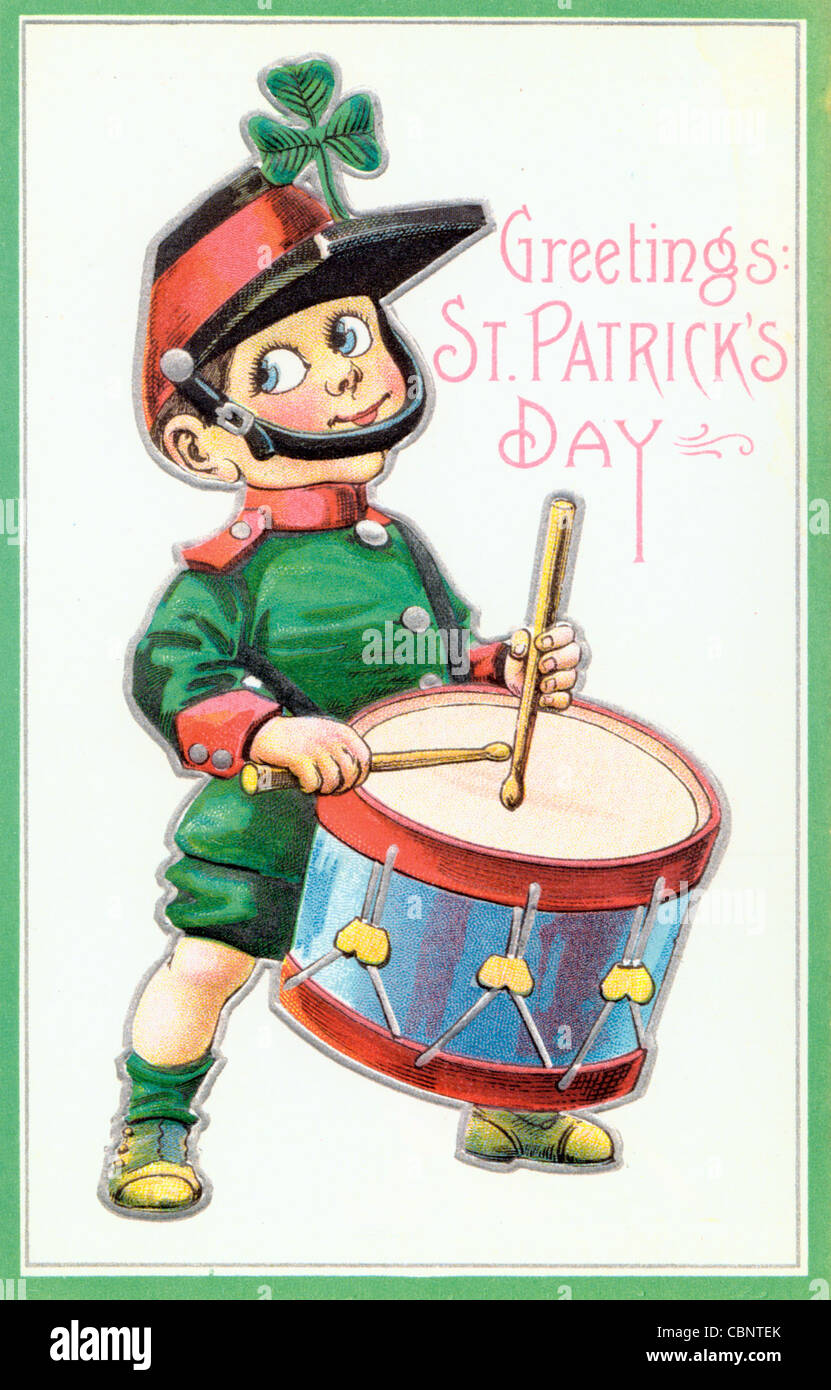 St. Patrick's Day Little Drummer Boy Stock Photo