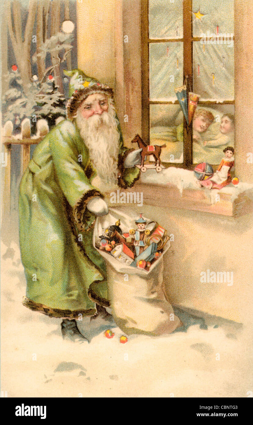 Santa in green suit sale