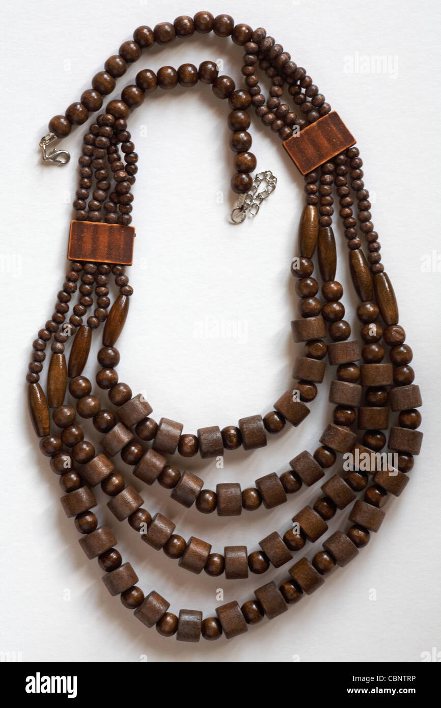 Mixed Gemstone Necklace with Natural Wood Beads-tuongthan.vn