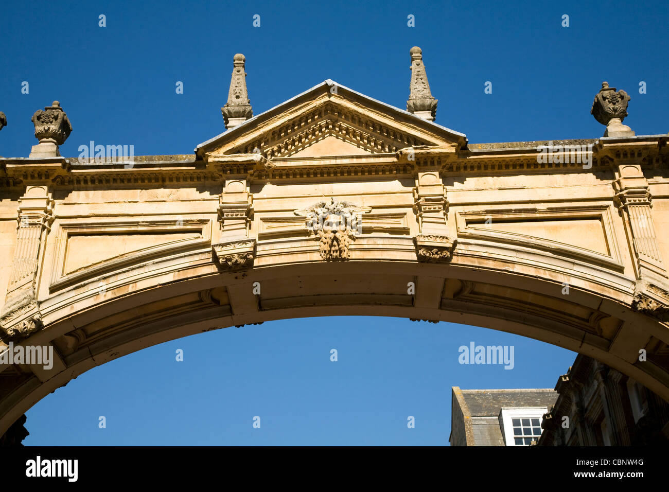 Stone arch against blue sky, Bath Stock Photo